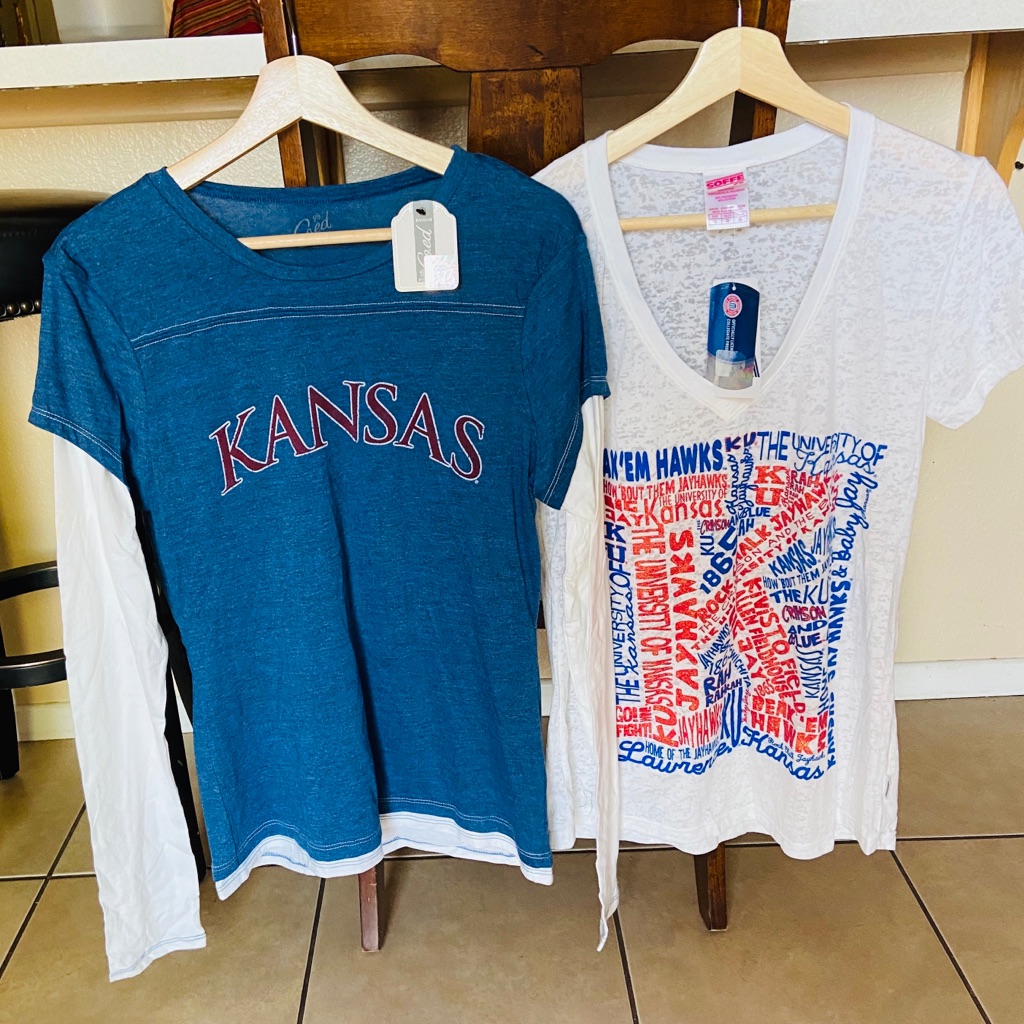 2 Brand New Kansas Shirts